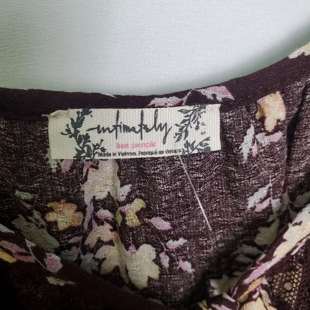 Intimately Free People Floral Lace Bodysuit Size Small